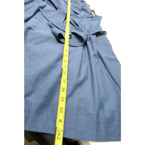 AK Anne Klein Dress Womens Indigo Blue Sleeveless Wrap Collared Lined Belted NWT - Picture 8 of 11